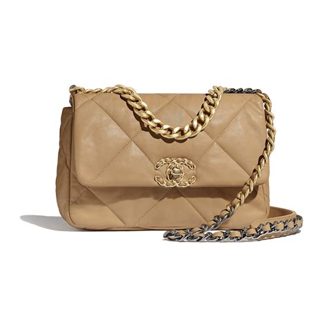 chanel 19 flap bag tan